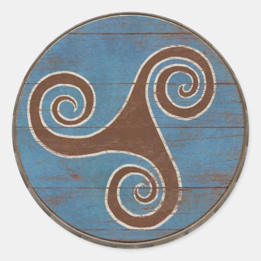 Rond Sticker Viking Shield - Triskele (Devant)