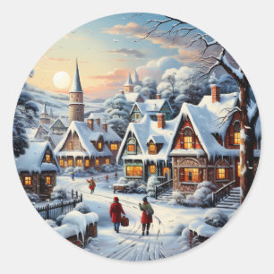 Rond Sticker Village Winter Wonderland