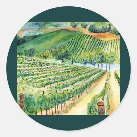 Rond Sticker Vineyard de Californie (Devant)