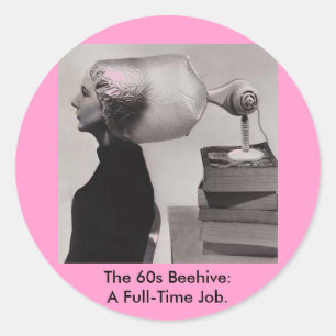 Rond Sticker vintage ~ 60 Beehive Hairdo
