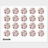 Rond Sticker vintage Apple Blossoms (Feuille)