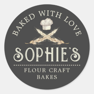 Rond Sticker vintage Baker's Logo Black Product Étiquet