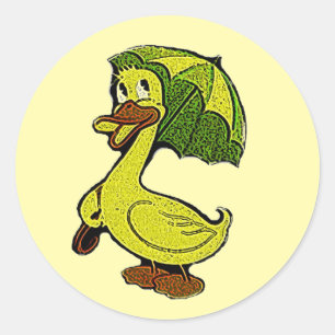 Rond Sticker Vintage bébé canard douche à points croust