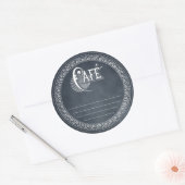 Rond Sticker vintage Cafe Blackboard Lined Recette (Enveloppe)