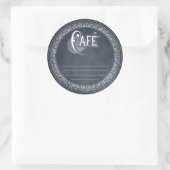 Rond Sticker vintage Cafe Blackboard Lined Recette (Sac)