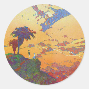 Rond Sticker vintage California Travel Classic Round