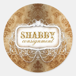 Rond Sticker Vintage en or GC Shabby
