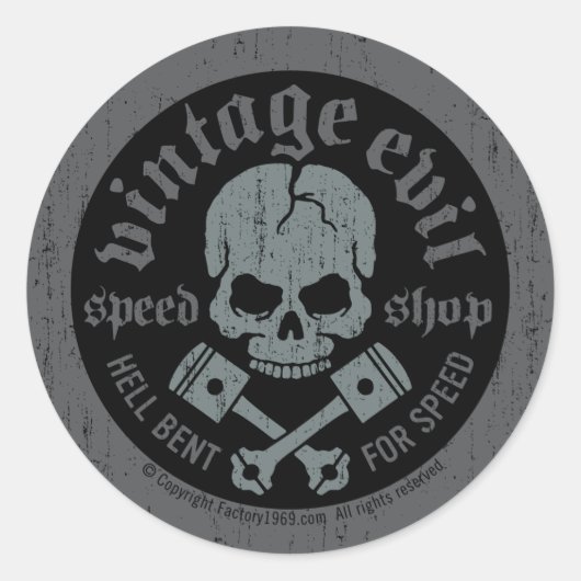 Rond Sticker vintage Evil VE014 Classic Round (Devant)
