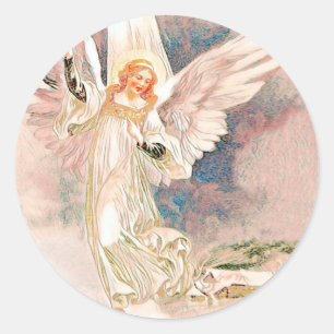 Rond Sticker vintage Guardian Angel Classic Round