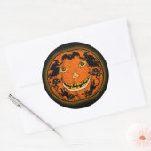 Rond Sticker vintage Halloween Jack O'Lantern (Enveloppe)