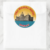 Rond Sticker vintage Hotel & Travel (Sac)