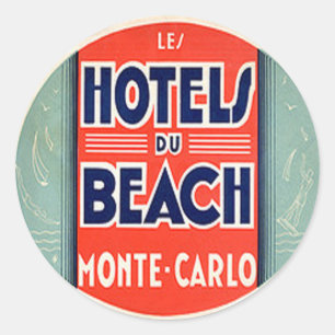 Rond Sticker vintage Hotel & Travel