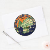 Rond Sticker vintage Hotel & Travel (Enveloppe)