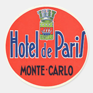 Rond Sticker vintage Hotel & Travel