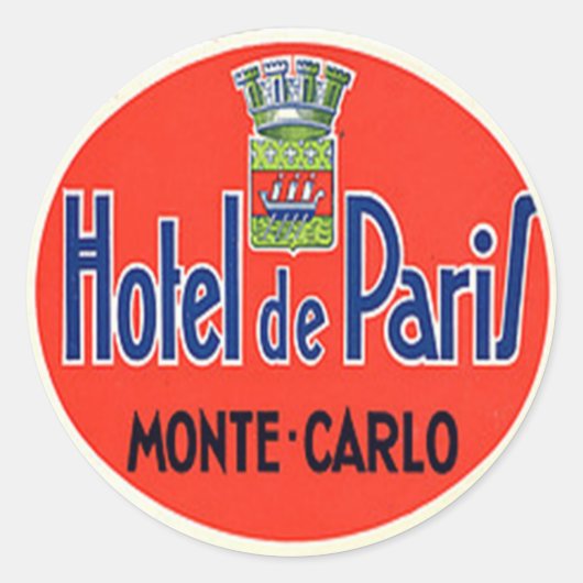 Rond Sticker vintage Hotel & Travel (Devant)