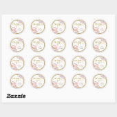 Rond Sticker vintage Merci Tea Party (Feuille)