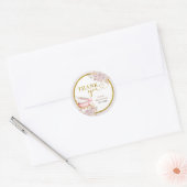 Rond Sticker vintage Merci Tea Party (Enveloppe)