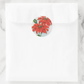Rond sticker vintage poinsettia fleur noël (Sac)