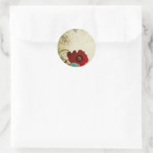 Rond Sticker vintage poppies (Sac)