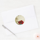 Rond Sticker vintage poppies (Enveloppe)