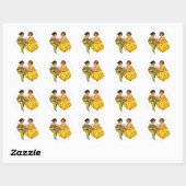 Rond Sticker vintage pour garçon et fille (Feuille)
