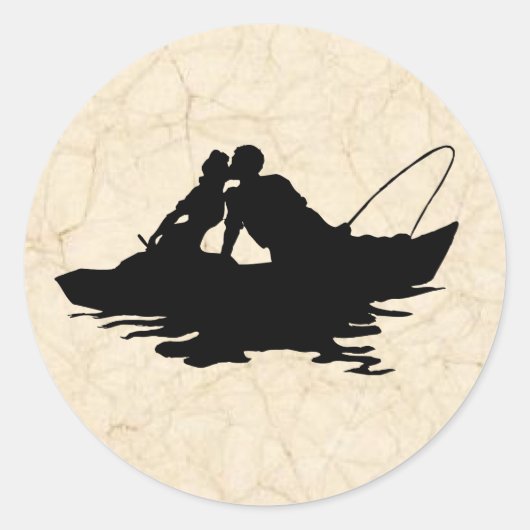 Rond Sticker vintage pour les amateurs de pêche (Devant)