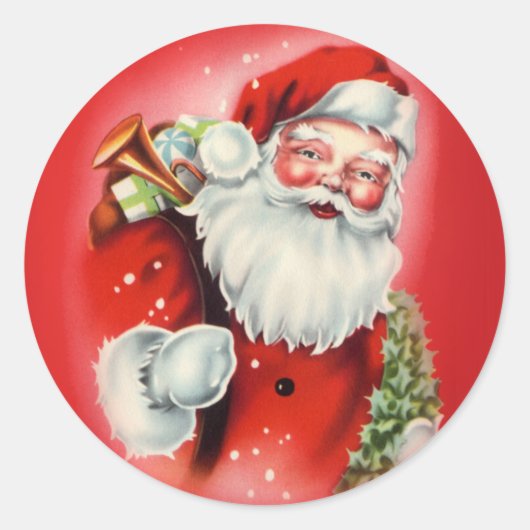 Rond Sticker vintage Santa Claus (Devant)