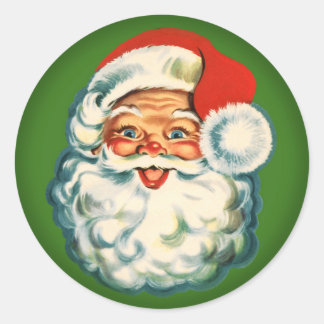 Rond Sticker vintage Santa Claus