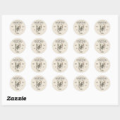 Rond Sticker vintage Skeleton Halloween Party (Feuille)