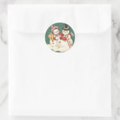 Rond Sticker vintage Snowman (Sac)