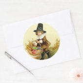 Rond Sticker vintage Thanksgiving (Enveloppe)