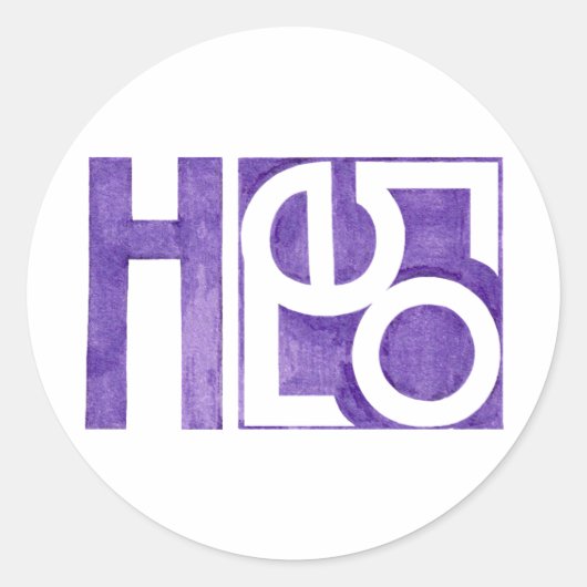 Rond Sticker violet Bonjour (Devant)