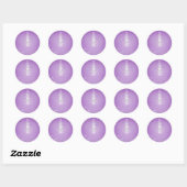 Rond Sticker violet Christmass Tree - À :, De : (Feuille)