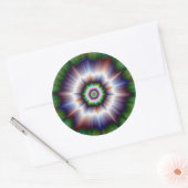 Rond Sticker violet vert et bleu Super Nova (Enveloppe)