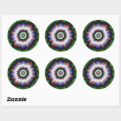 Rond Sticker violet vert et bleu Super Nova (Feuille)