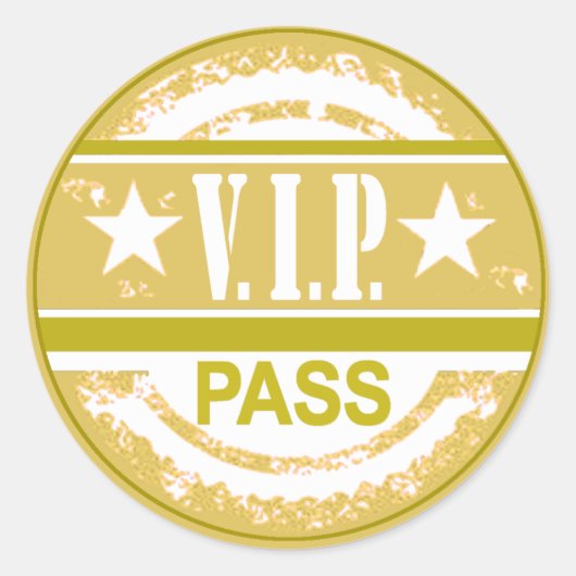 Rond Sticker VIP Pass Party (kaki) (Devant)