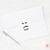 Rond Sticker Visage De Confrontation. (Enveloppe)