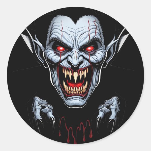 Rond Sticker visage Eerie Vampire (Devant)