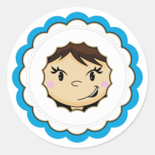 Rond Sticker Visage Eskimo
