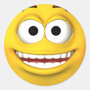 Rond Sticker Visage Excité