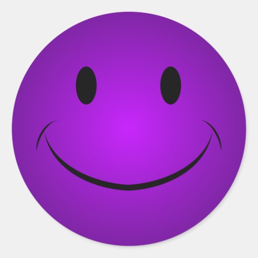 Rond Sticker Visage Grinning Violet (Devant)