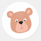 Rond Sticker visage mignon de l'ours (Devant)