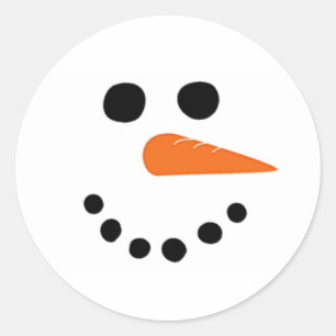 Rond Sticker Visage Snowman