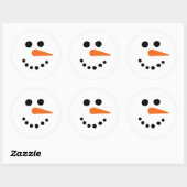 Rond Sticker Visage Snowman (Feuille)