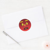 Rond Sticker Visage Triste Jaune (Enveloppe)