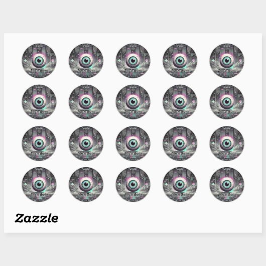 Rond 👁️ Sticker Weirdcore "Réalité introuvable" 👁️ (Feuille)