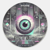 Rond 👁️ Sticker Weirdcore "Réalité introuvable" 👁️ (Devant)
