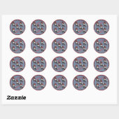 Rond Sticker Western Busters Mutton sur Denim Imprimer (Feuille)
