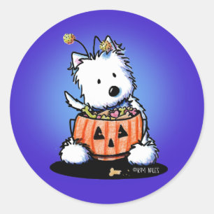 Rond Sticker Westie Trick or-Traite