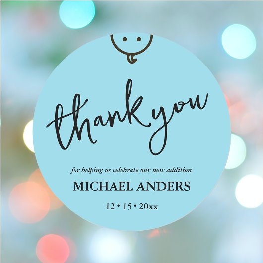 Rond Sticker Whimsical Baby Boy